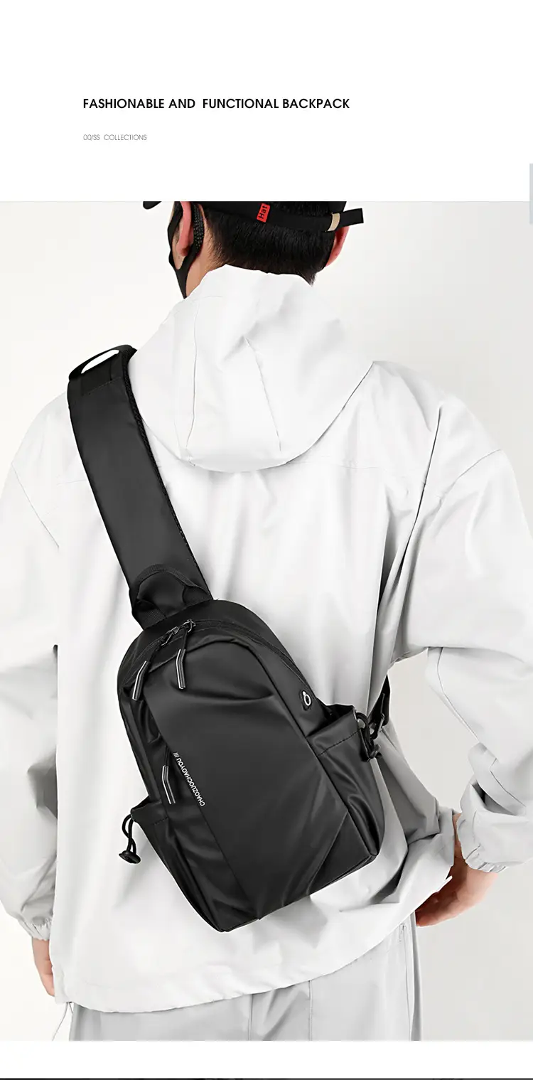 Men's Waterproof Crossbody Bag Black Sports Cycling — feature 3