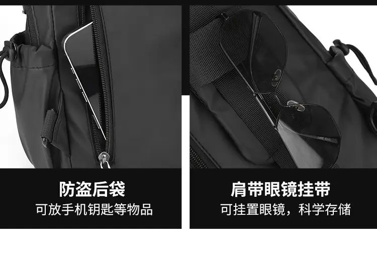 Men's Waterproof Crossbody Bag Black Sports Cycling — feature 6