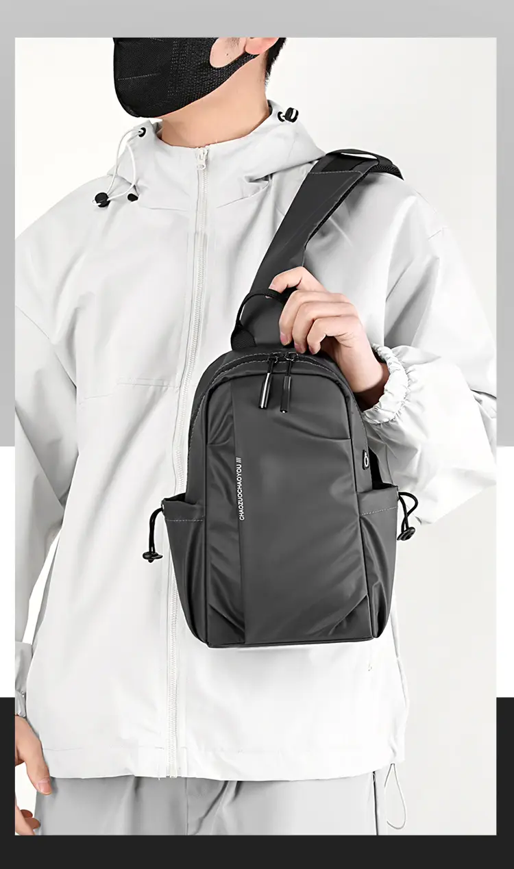 Men's Waterproof Crossbody Bag Black Sports Cycling — feature 8
