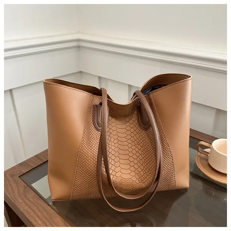 White Snake Texture Large Tote Bag for Women — feature 10