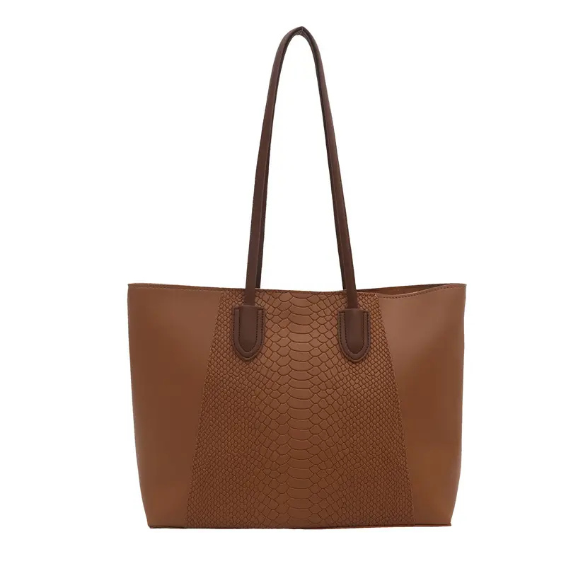 White Snake Texture Large Tote Bag for Women - Image 3