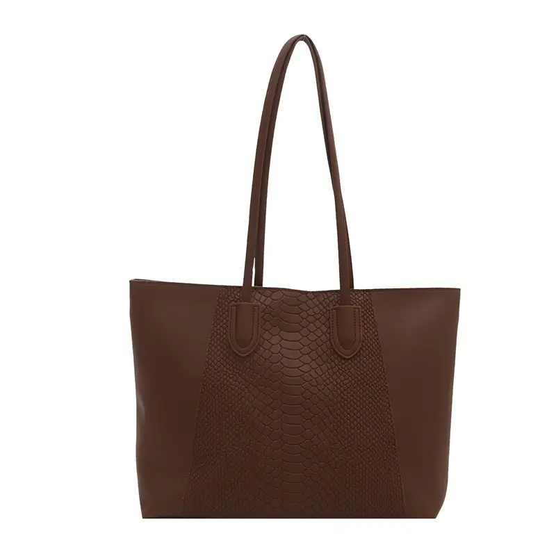 White Snake Texture Large Tote Bag for Women - Image 4