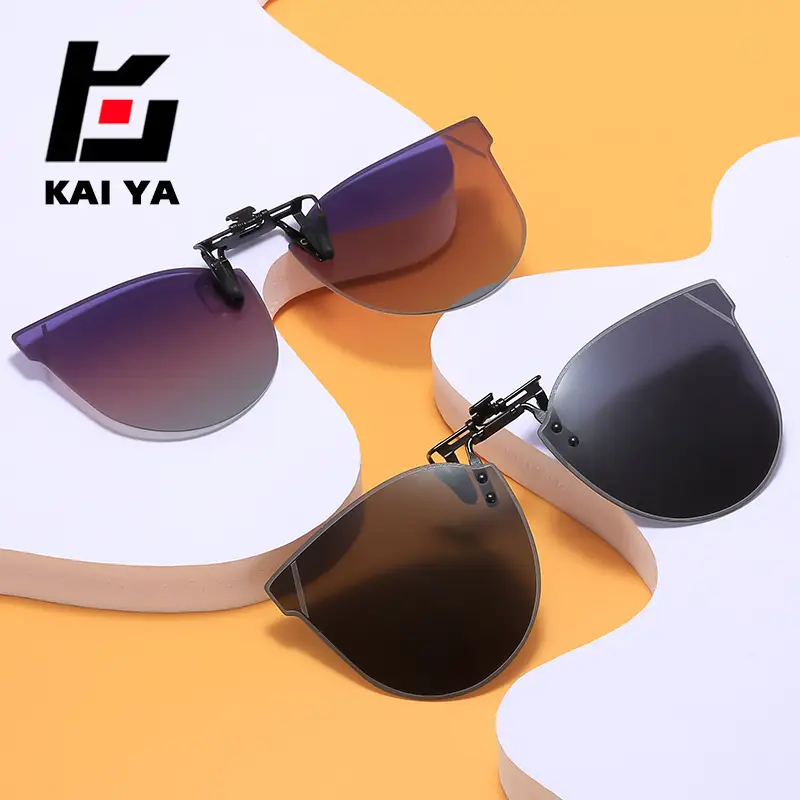 Flip-up sunglasses clip anti-UV polarized men women