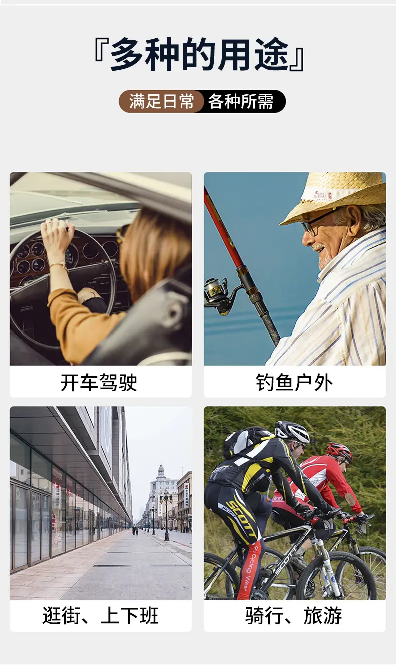 Flip-up sunglasses clip anti-UV polarized men women — feature 5