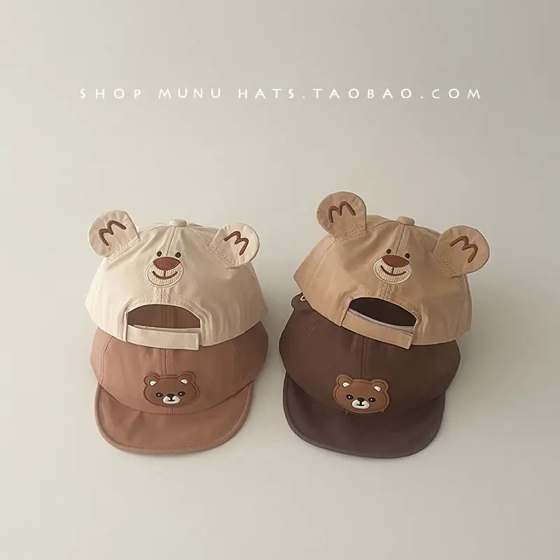 Baby Bear Cap Brown Beige Spring Cap for Kids - Image 4
