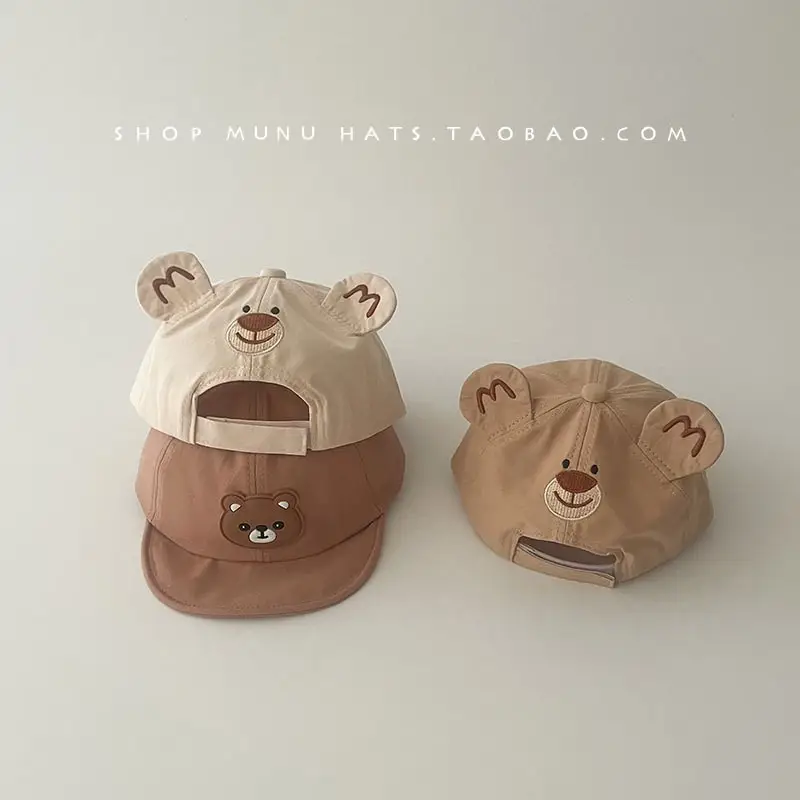 Baby Bear Cap Brown Beige Spring Cap for Kids - Image 7