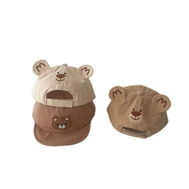 Baby Bear Cap Brown Beige Spring Cap for Kids - Image 8