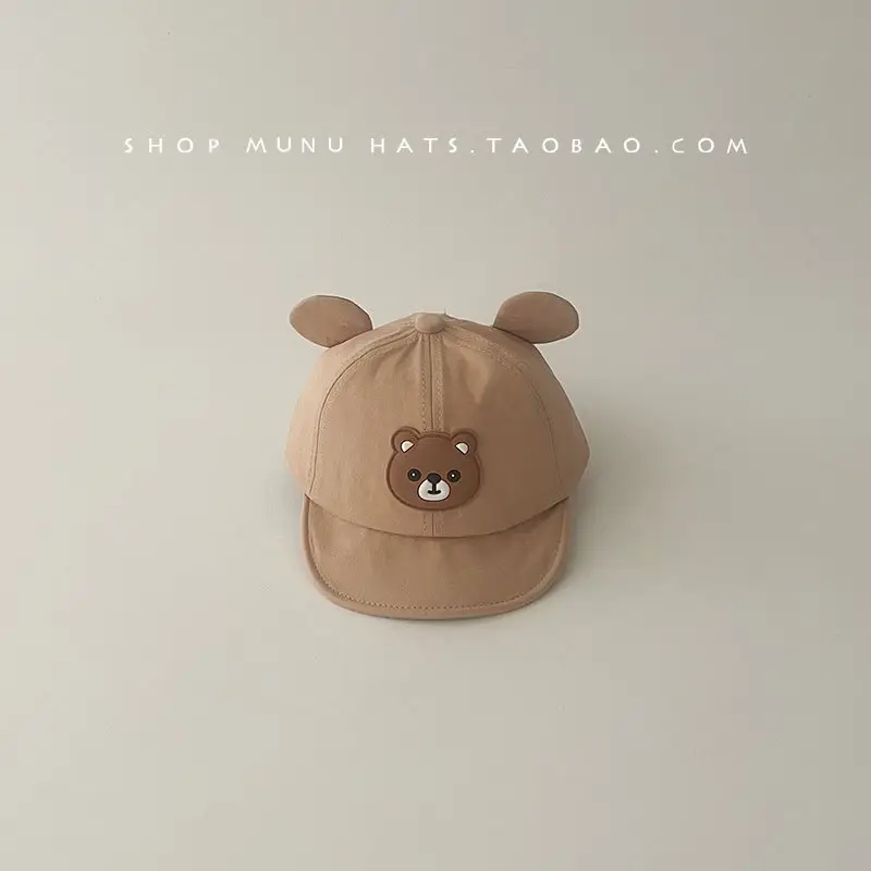 Baby Bear Cap Brown Beige Spring Cap for Kids - Image 2