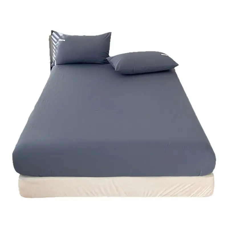 A Pure Cotton Fitted Bed Sheets Single Piece Thickeneded 100 Cotton Mattress Protector Bed Sheets Bed Cover Student Dormitory Universal for All Seasons