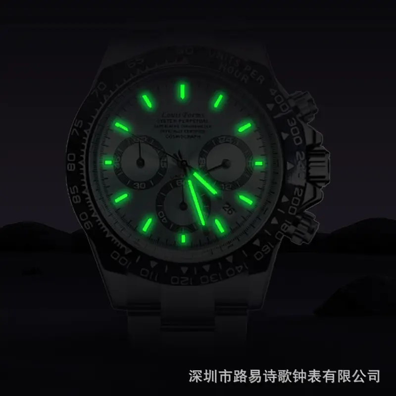 Luxury Chronograph Watch Ice Blue Titanium - Image 3