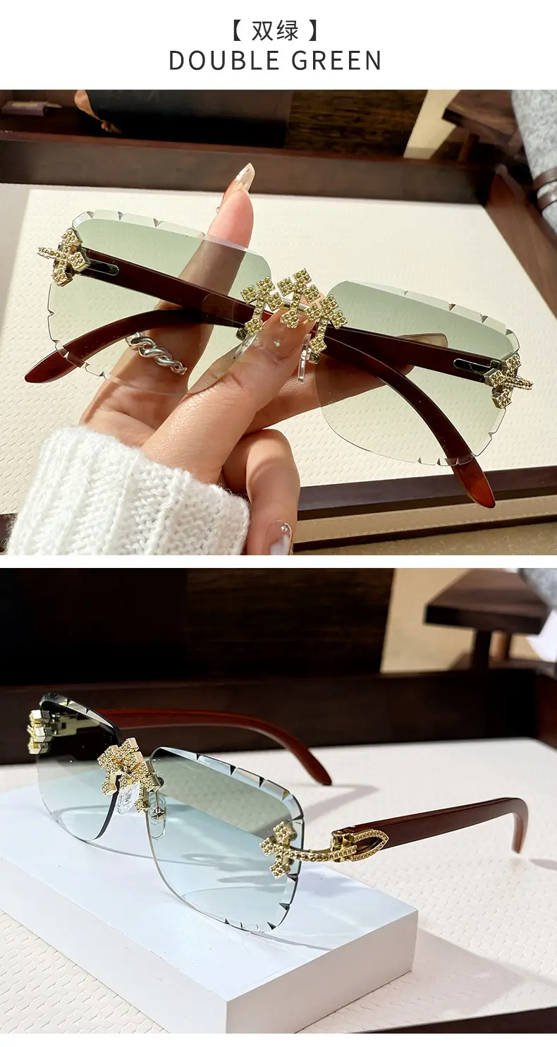 Men Star Sunglasses with Metal Rim & Gold Accents — feature 12