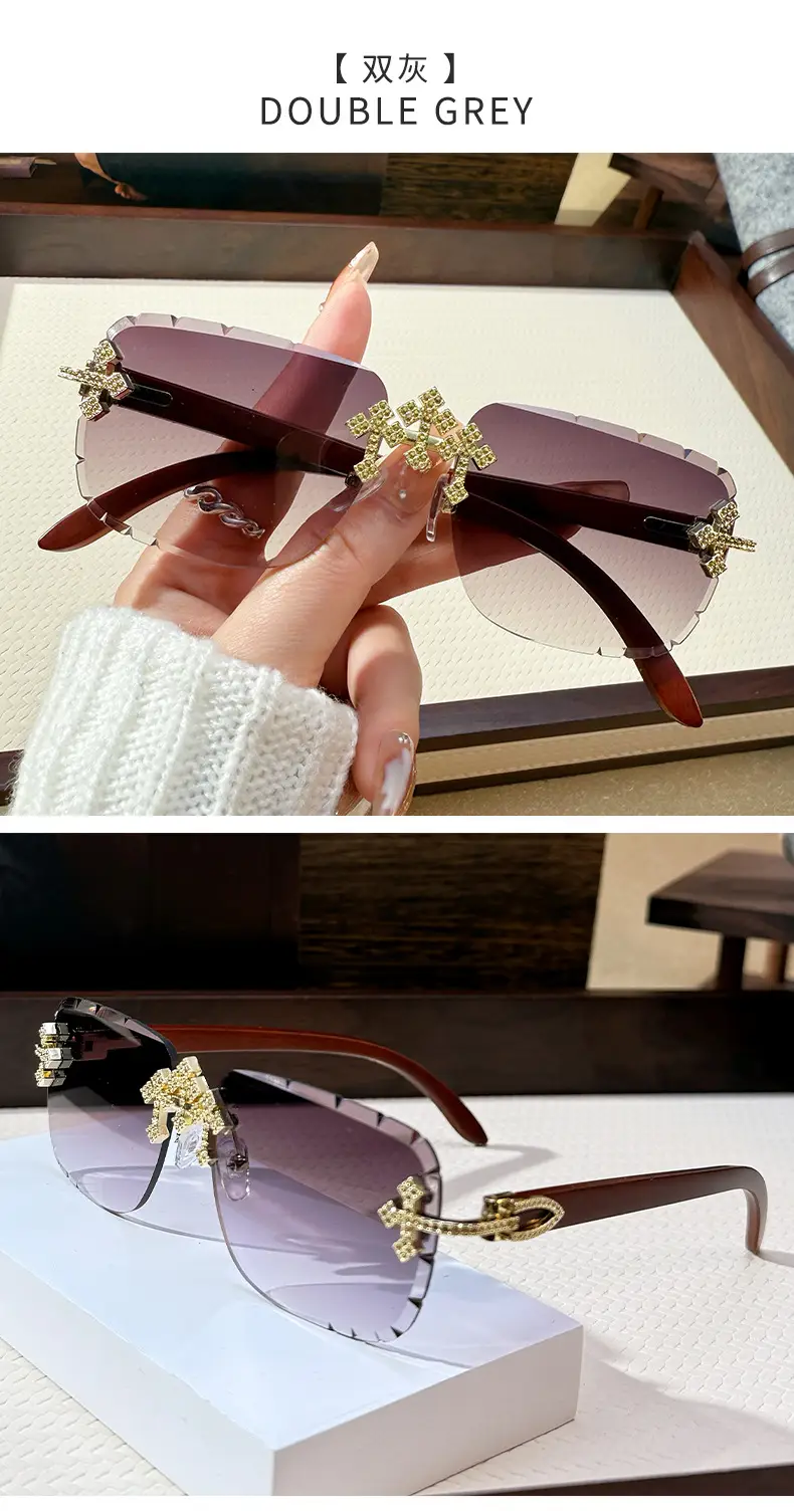 Men Star Sunglasses with Metal Rim & Gold Accents — feature 13