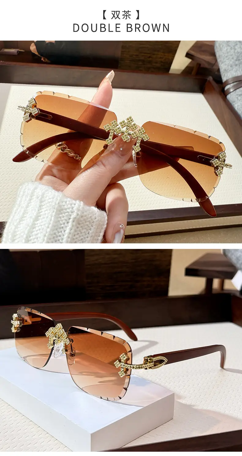 Men Star Sunglasses with Metal Rim & Gold Accents — feature 15