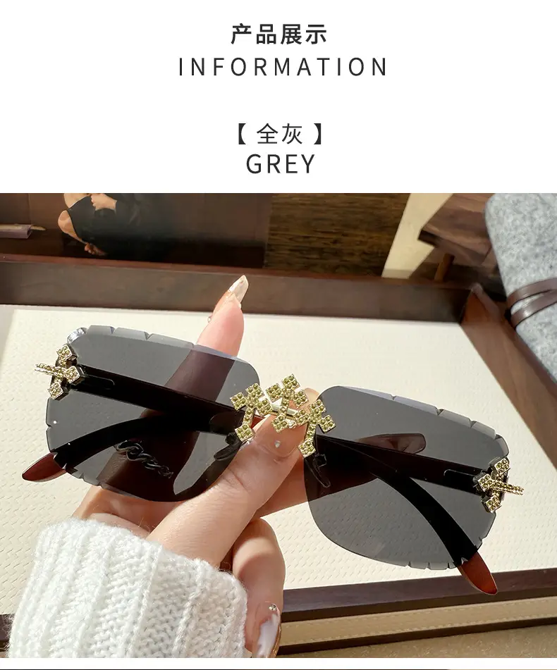 Men Star Sunglasses with Metal Rim & Gold Accents — feature 8