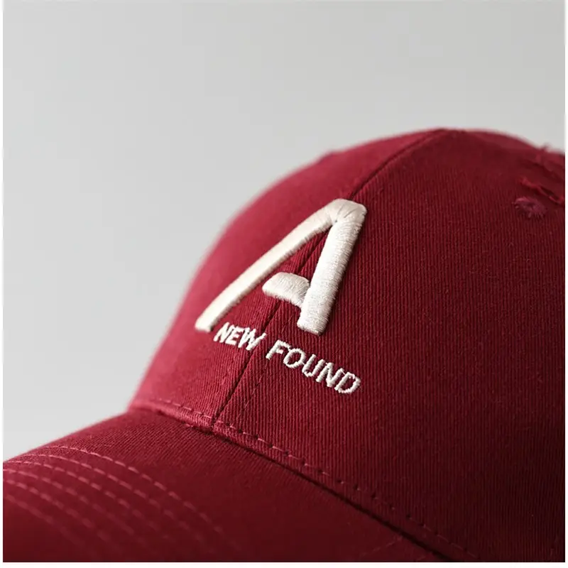 Women's Red A Letter Embroidered Baseball Cap - Image 12