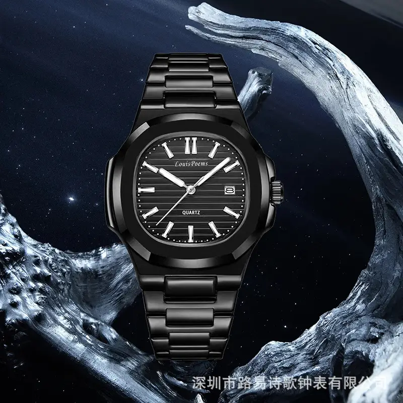 All-Black Nautilus Imitation Men's Mechanical Watch - Image 4