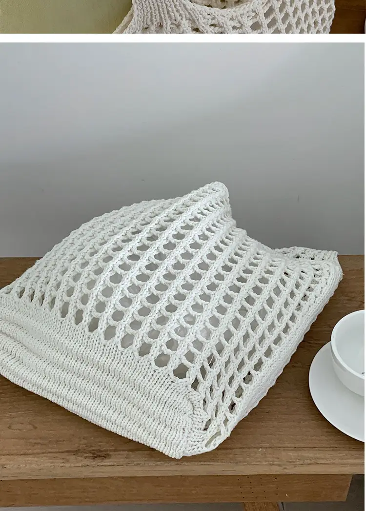 2025 New Knitted Hollow Beach Woven Holiday Bag Large Capacity Tote Bag Bohemian Shoulder Bag — feature 17