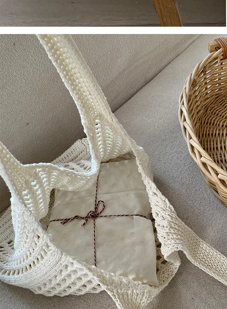 2025 New Knitted Hollow Beach Woven Holiday Bag Large Capacity Tote Bag Bohemian Shoulder Bag — feature 18