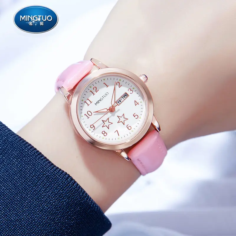 Rose Gold Student Watch with Calendar & Luminous Pointer - Image 3