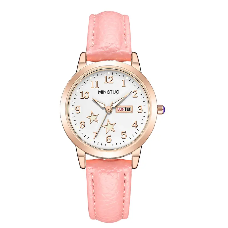 Rose Gold Student Watch with Calendar & Luminous Pointer - Image 5