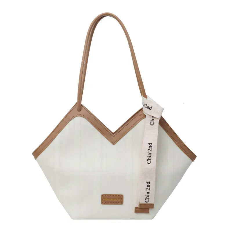 2025 Korean Style Women's White Tan Shoulder Bag