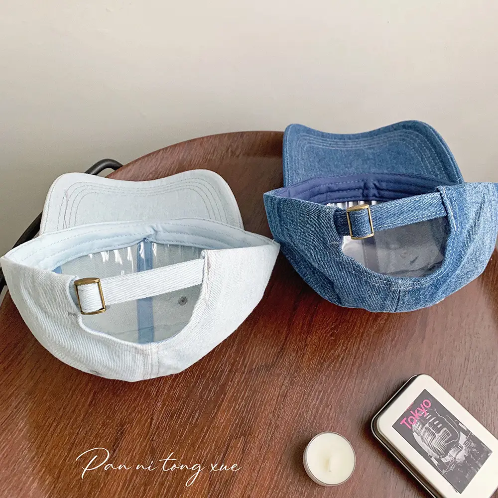 Washed Denim Cartoon Cap for Girls Female