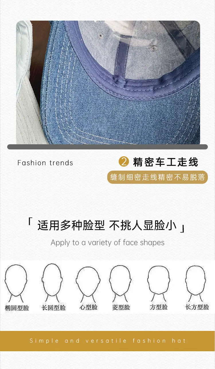 Washed Denim Cartoon Cap for Girls Female — feature 23