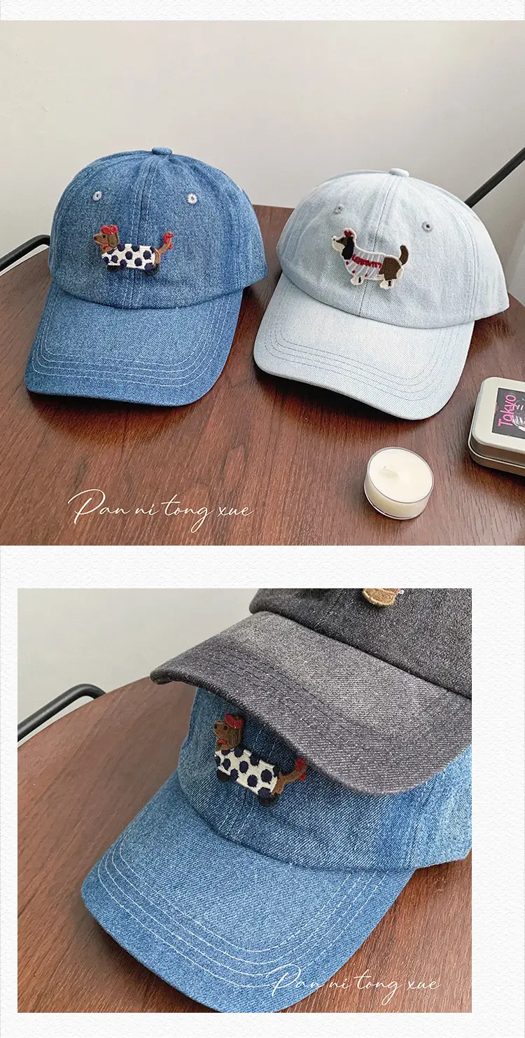 Washed Denim Cartoon Cap for Girls Female — feature 25