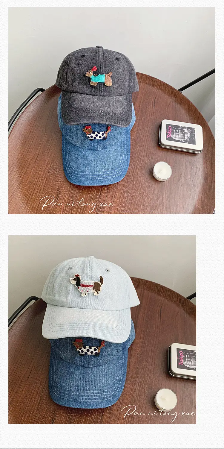 Washed Denim Cartoon Cap for Girls Female — feature 27