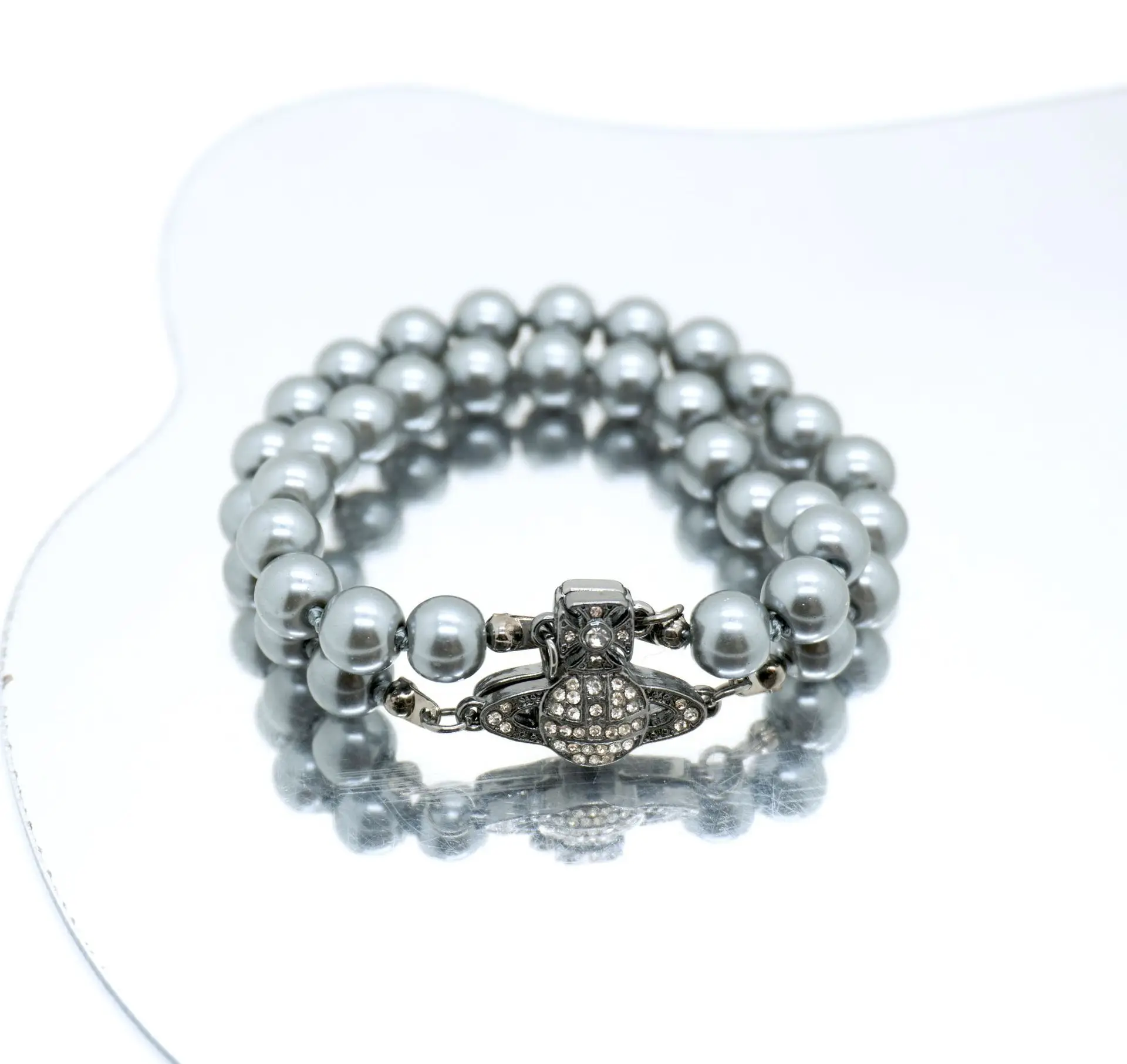 High-End Three-Layer Pearl Full-Diamond Saturn Necklace for Women - Image 16