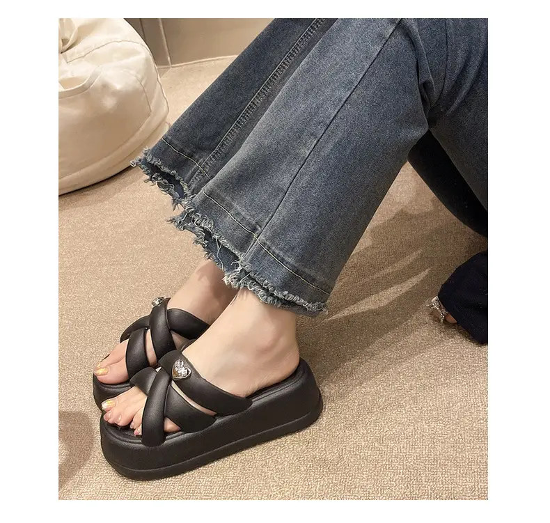 Women's Black EVA Thick Sole Sandals Summer — feature 16