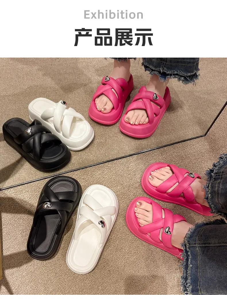 Women's Black EVA Thick Sole Sandals Summer — feature 9