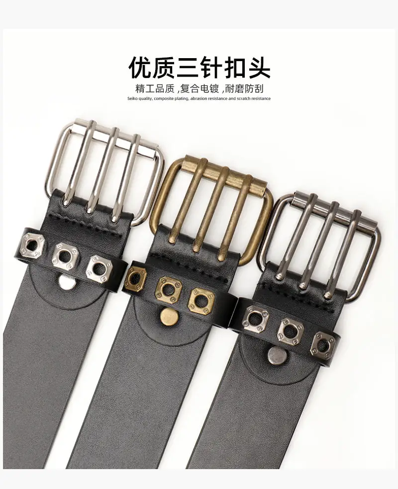Men Women European American Belt Hollow Rivet Punk Style — feature 14