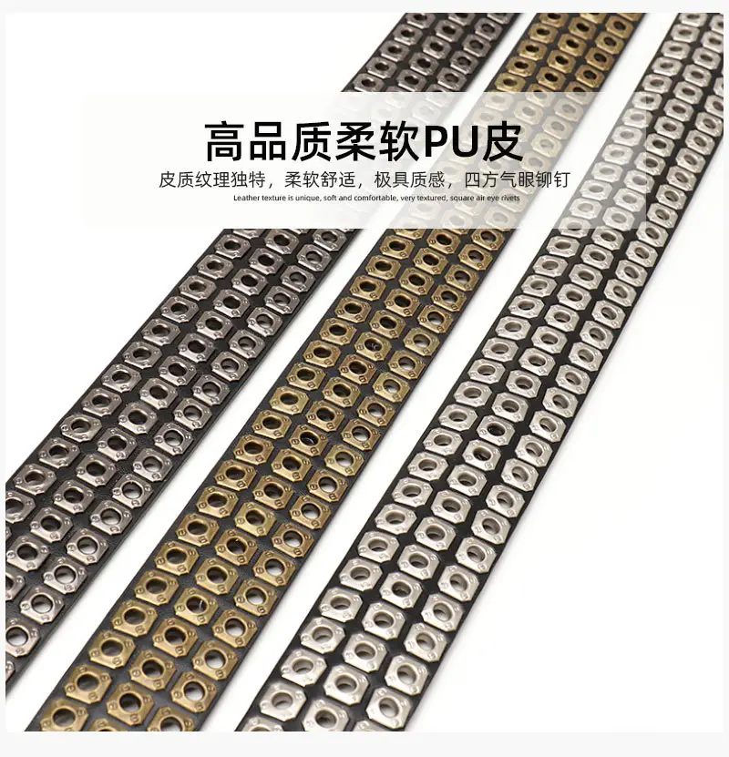 Men Women European American Belt Hollow Rivet Punk Style — feature 15
