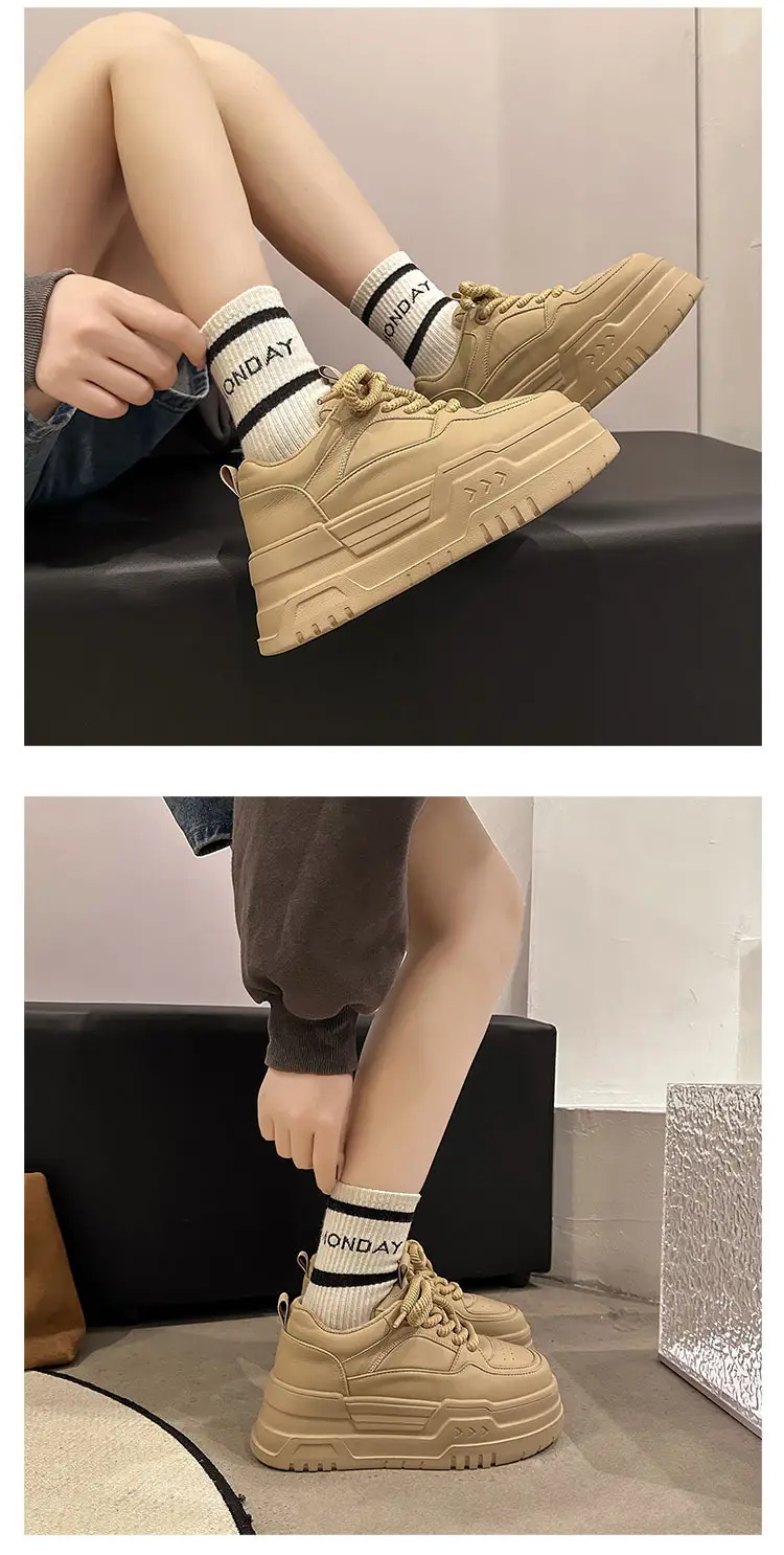 Thick bottom casual sneaker increased black torre shoes European station white shoes women 2025 new small real — feature 11