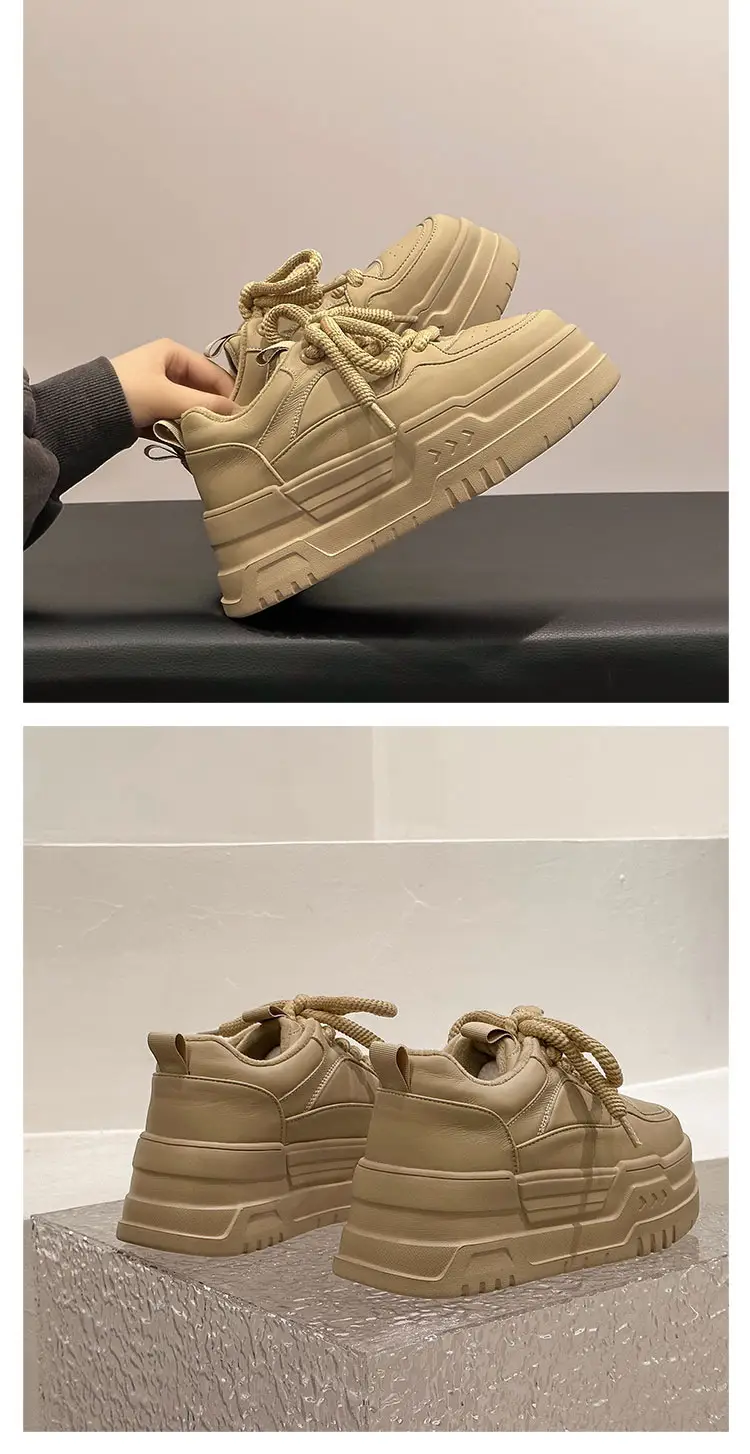 Thick bottom casual sneaker increased black torre shoes European station white shoes women 2025 new small real — feature 14