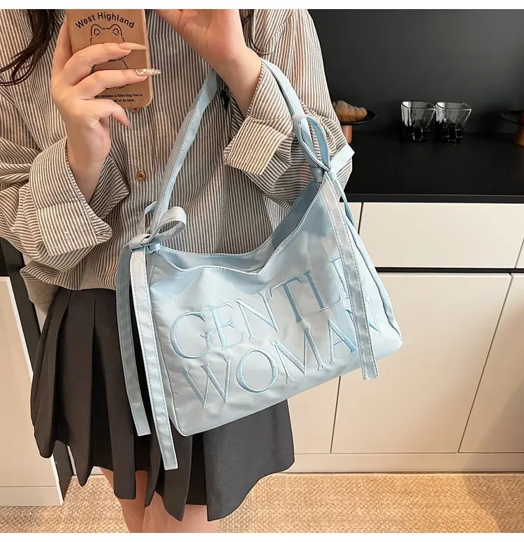 Light Blue Embroidered Crossbody Bag for Women — feature 8