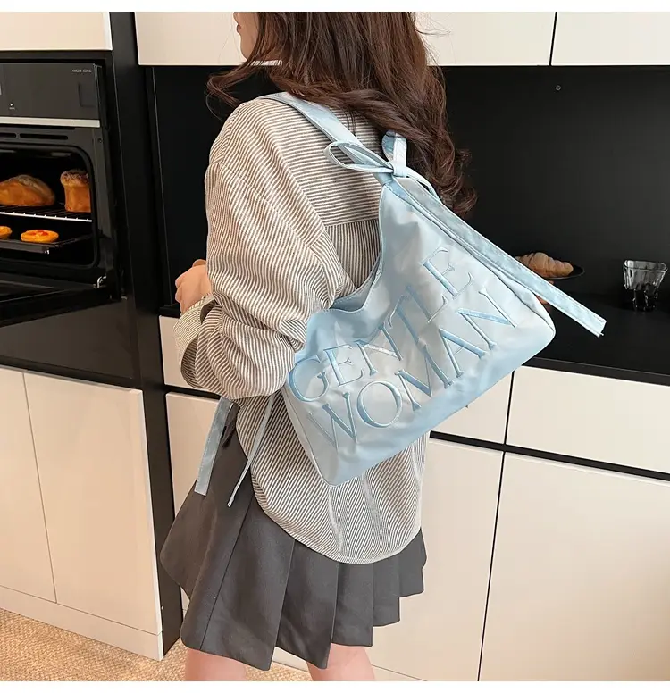 Light Blue Embroidered Crossbody Bag for Women — feature 9
