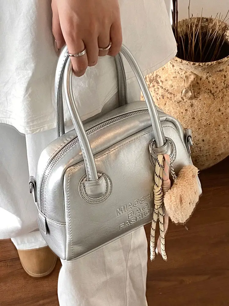 Silver Shoulder Crossbody Bag for Women Spring Summer - Image 12