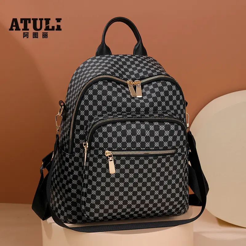 Women's Retro Printed Checkered Backpack 2025 - Image 5