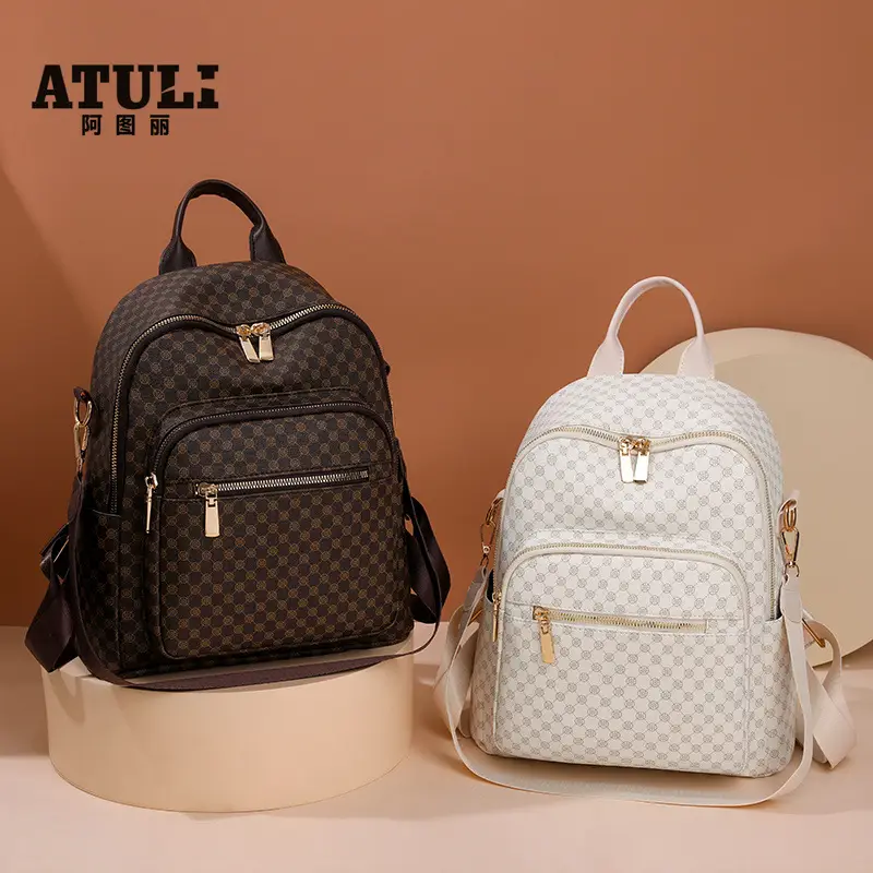 Women's Retro Printed Checkered Backpack 2025 - Image 7