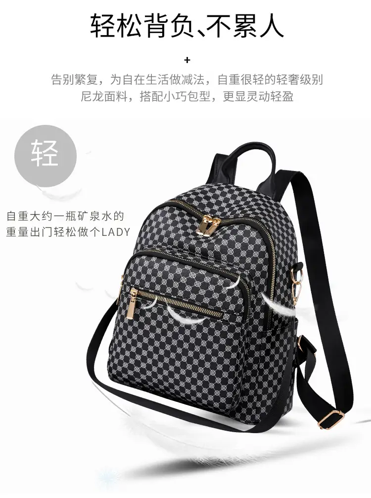 Women's Retro Printed Checkered Backpack 2025 — feature 10