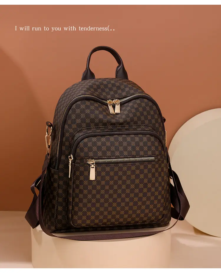 Women's Retro Printed Checkered Backpack 2025 — feature 19