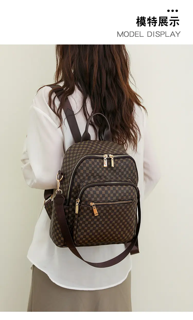 Women's Retro Printed Checkered Backpack 2025 — feature 20