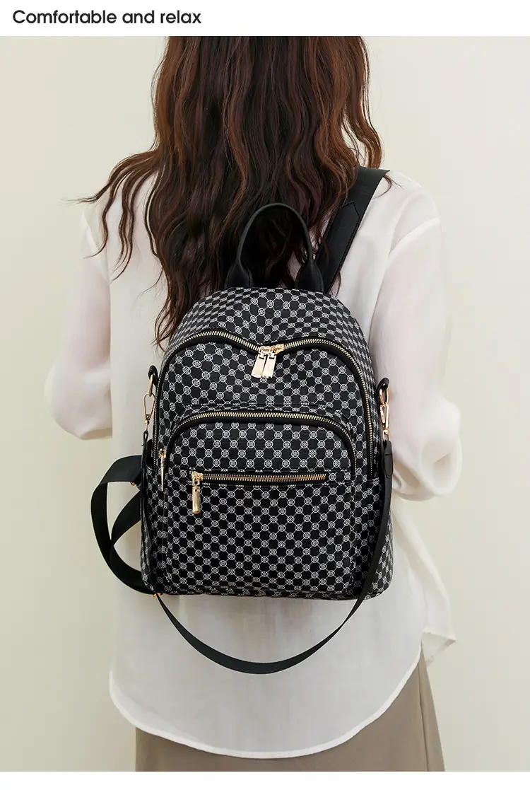 Women's Retro Printed Checkered Backpack 2025 — feature 21