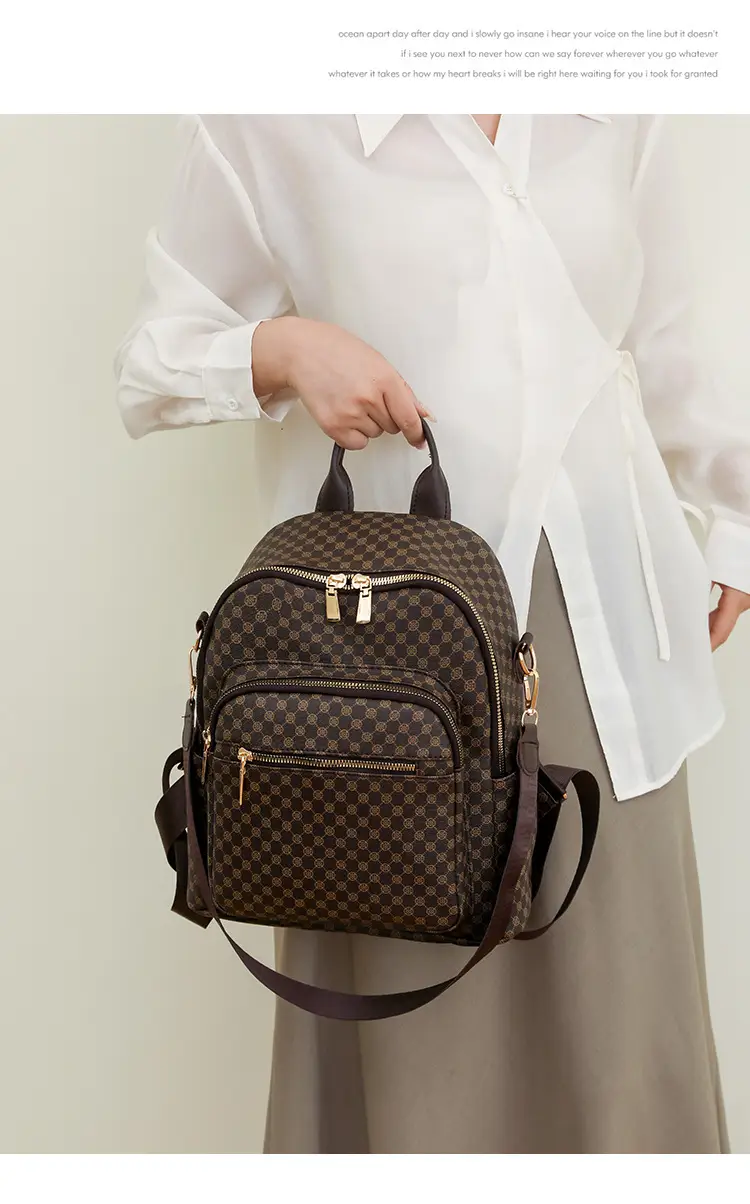 Women's Retro Printed Checkered Backpack 2025 — feature 25