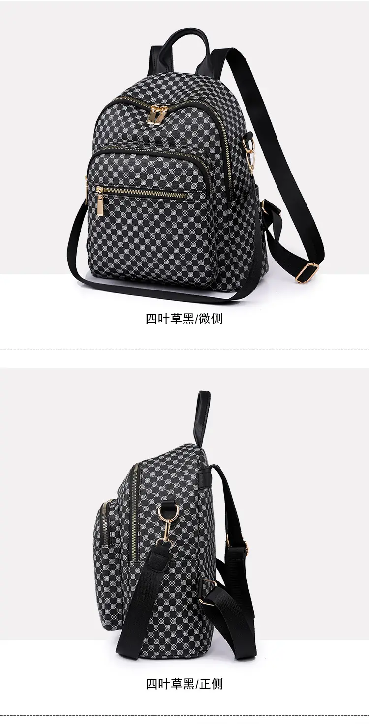 Women's Retro Printed Checkered Backpack 2025 — feature 27