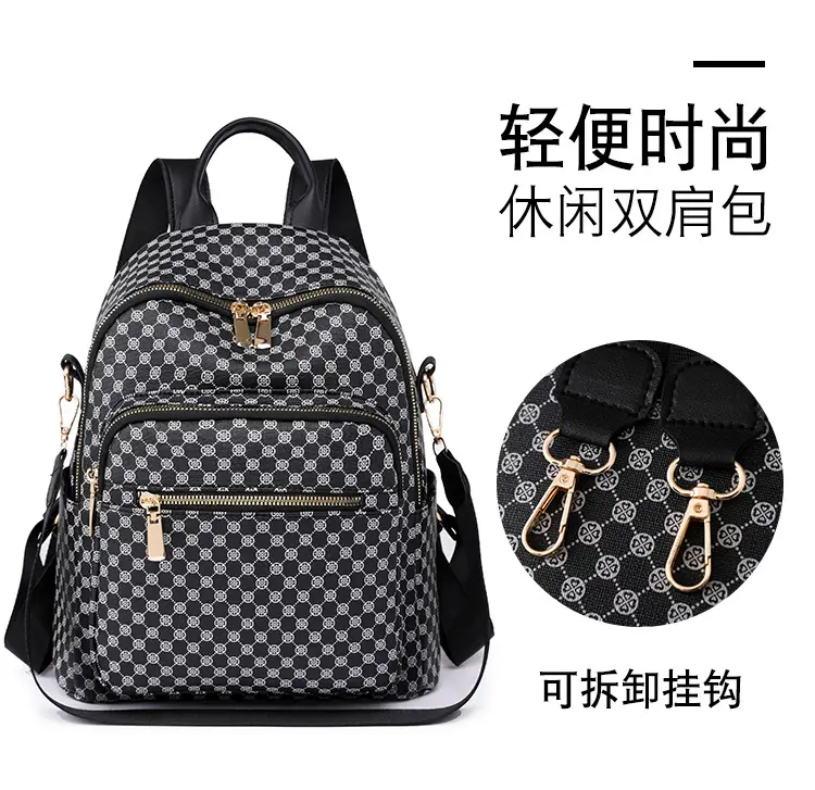 Women's Retro Printed Checkered Backpack 2025 — feature 7