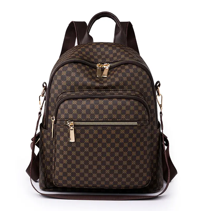 Women's Retro Printed Checkered Backpack 2025 - Image 3