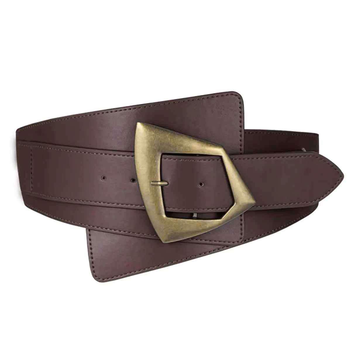 Black Vintage Belt with Gold Buckle for Women - Image 4